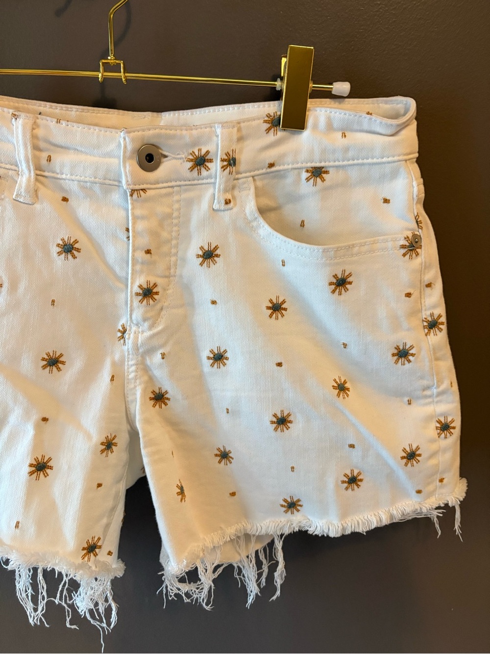 Pilcro and the Letterpress by Anthropologie Floral Embroidered Shorts - Size 26 - Picture 4 of 6